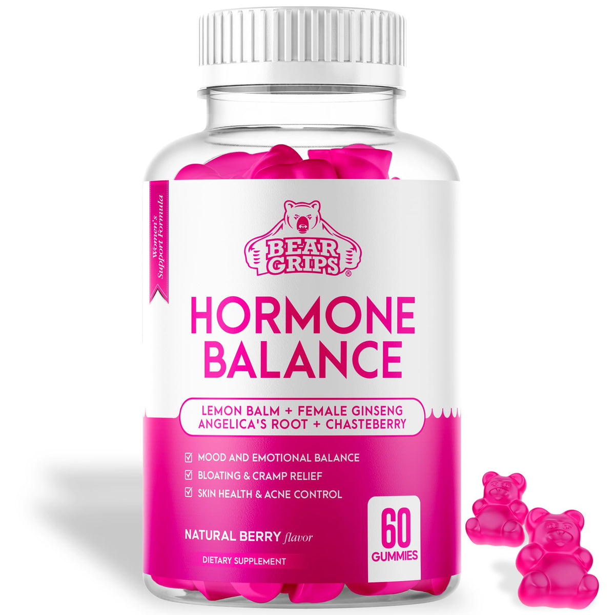 Hormonausgleich für Frauen - PMS-Linderungsgummis und Blähungenlinderung für Frauen Balance Complex - All-in-One Wechseljahresergänzungen für natürliche Unterstützung bei Krämpfen