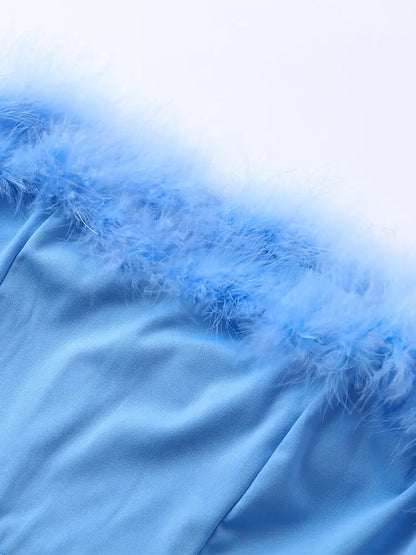 Jumpsuit mit Pailletten und Federeinsatz für Damen