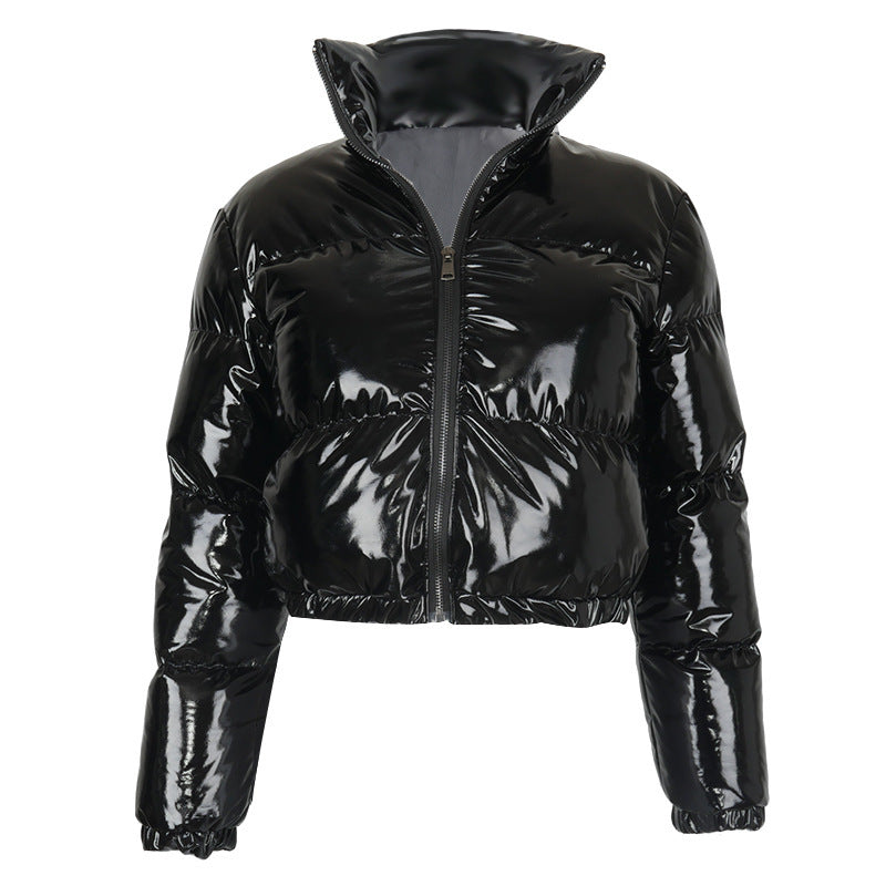 A20666T Damen Herbst/Winter PU-Leder Cardigan Jacke
