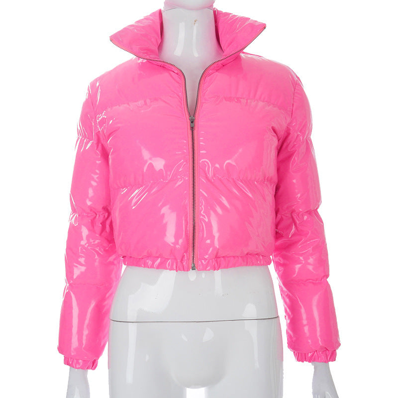 A20666T Damen Herbst/Winter PU-Leder Cardigan Jacke
