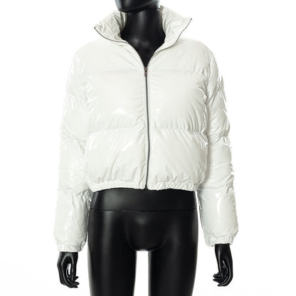 A20666T Damen Herbst/Winter PU-Leder Cardigan Jacke