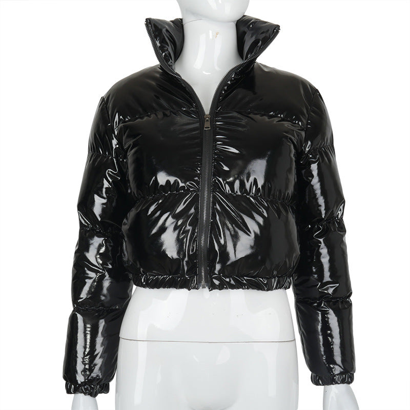 A20666T Damen Herbst/Winter PU-Leder Cardigan Jacke