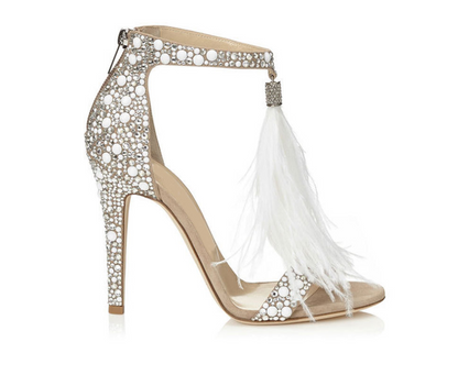 High Heels, Feder Sandalen, Quasten Heels